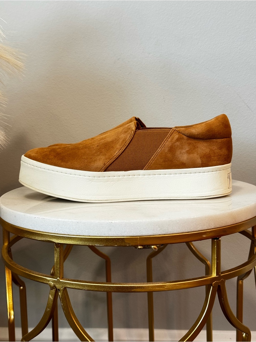 Vince Women's Suede Slip-On Sneakers in Cognac Sz 9 - Picture 5 of 14